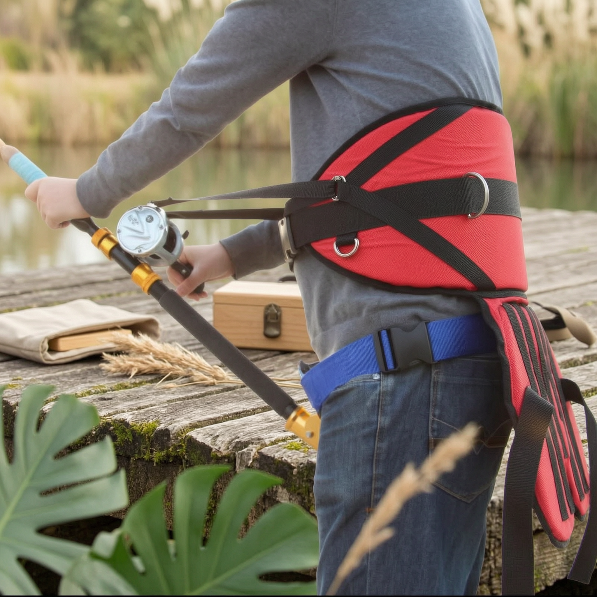 Fishing Belt - Fishing Waist Belt with Seat Cushion