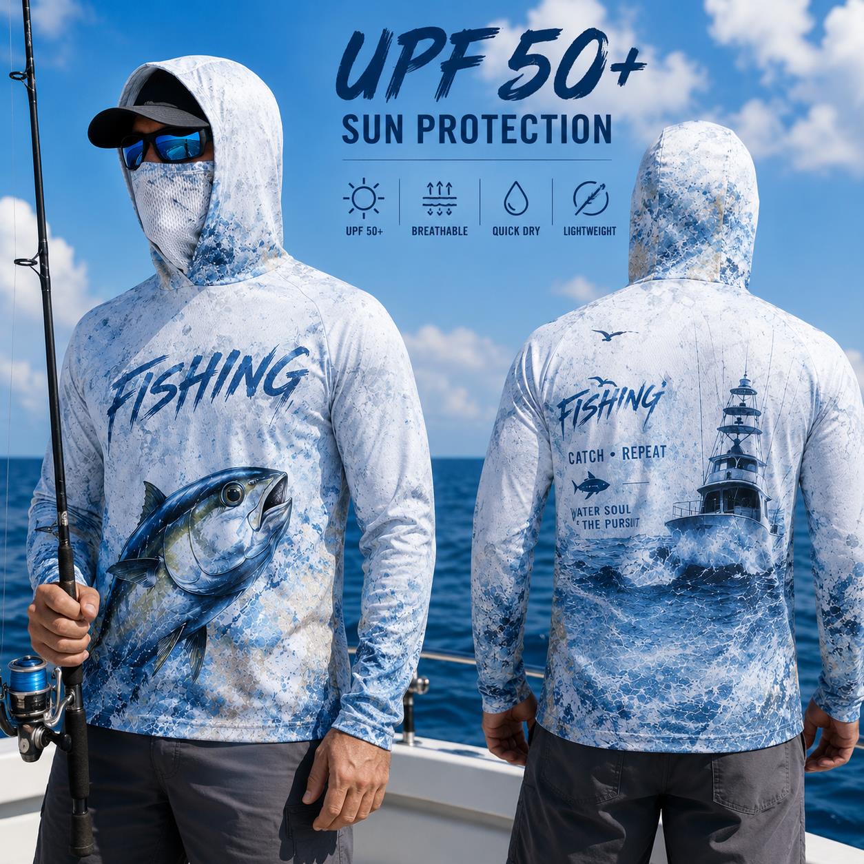 Fishing Hoodie Shirt Men Long  - Fishing Hoodie avis et prix