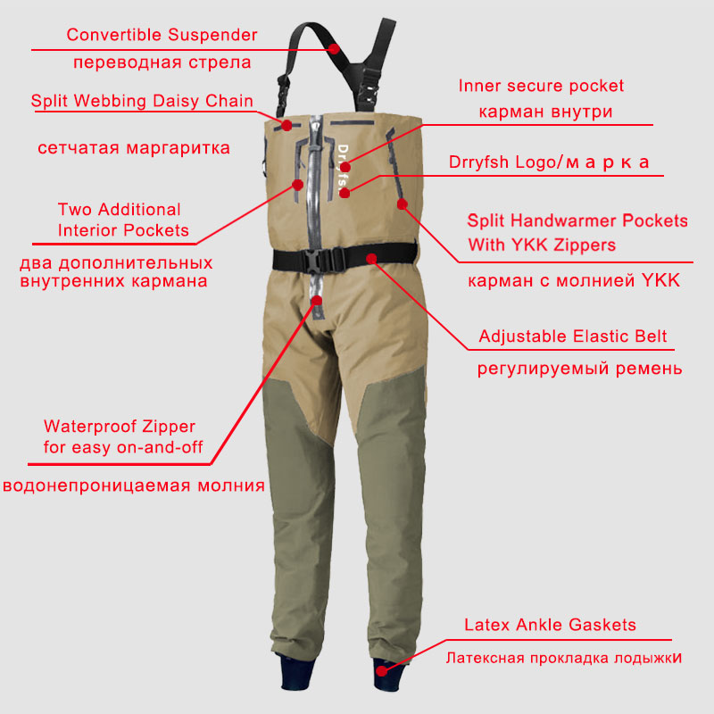 Zippered Waterproof Wader With - Fishing Waders avis et prix