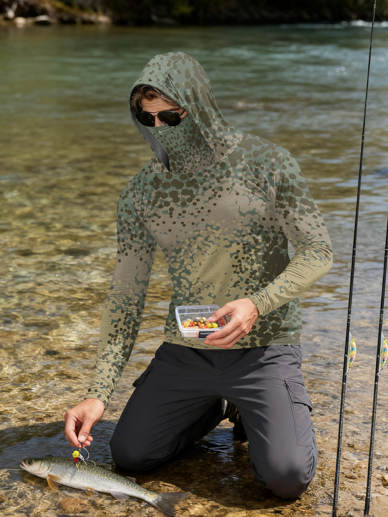 Men's Fishing Hooded Long-Slee - Fishing Shirt Uv Protection avis et prix
