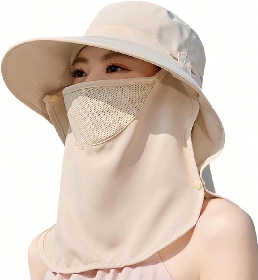 Women Wide Brim Sun Hat With F - Fishing Mask Sun Protection avis et prix