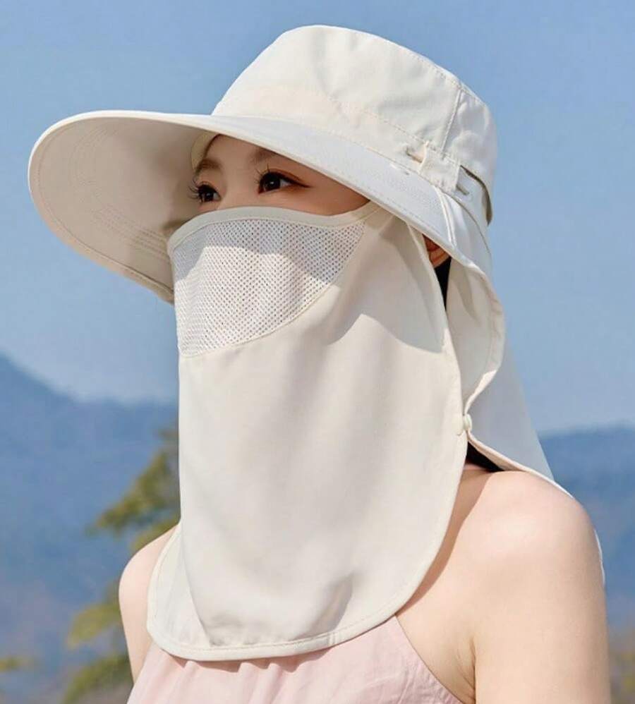Women Wide Brim Sun Hat With F - Fishing Mask Sun Protection avis et prix