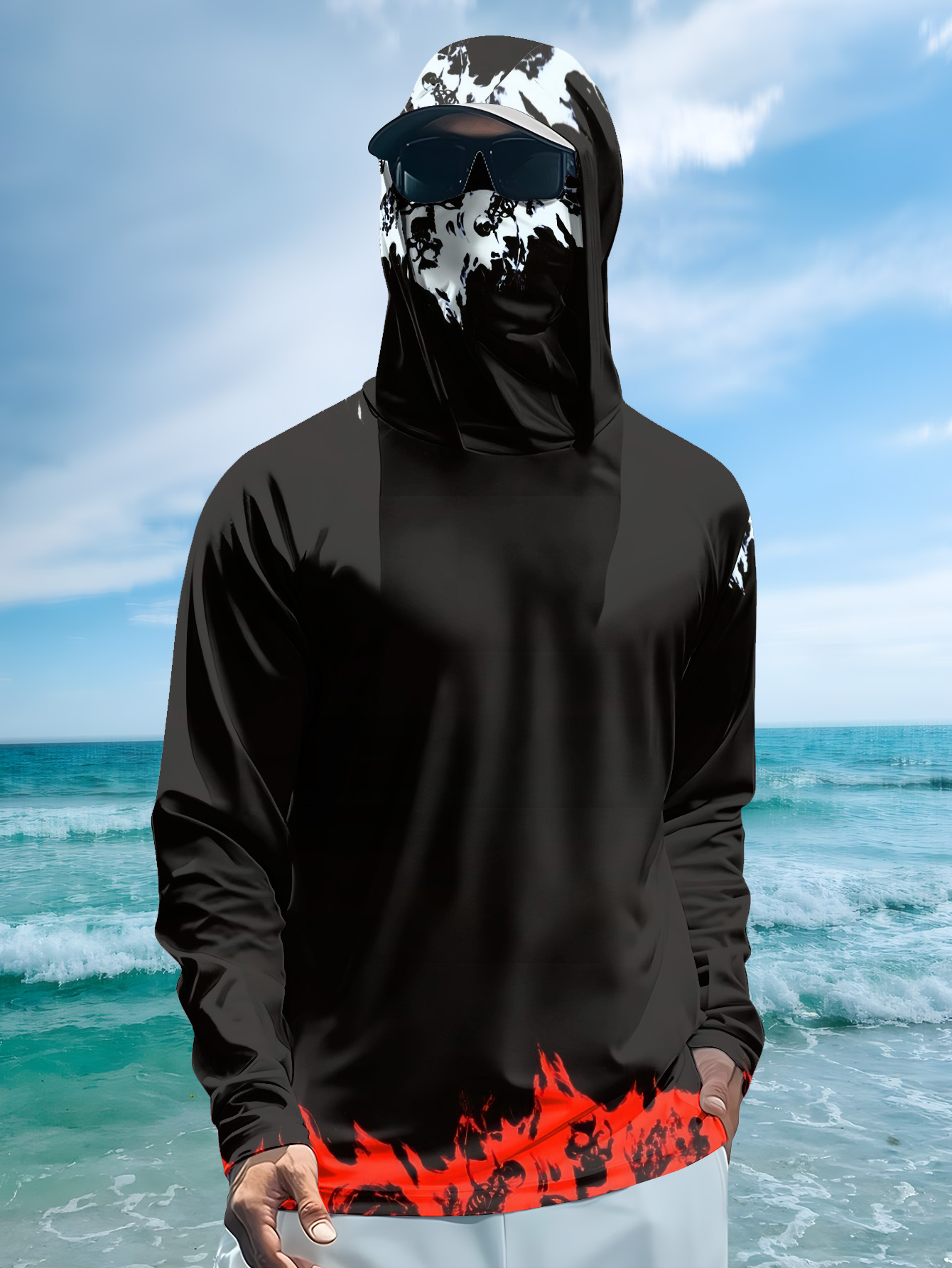 Men Hood Fishing Shirt long sl - Fishing Shirt Uv Protection avis et prix