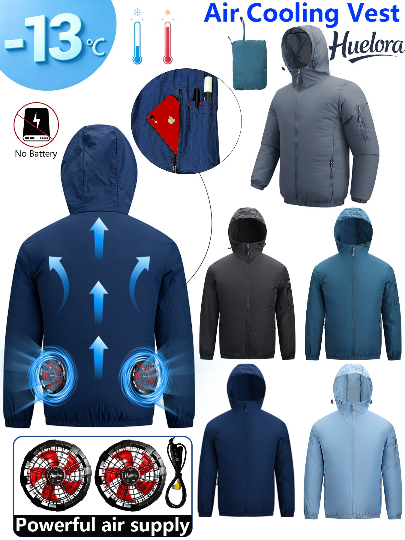 Men's Hooded USB Cooling Jacke - Fishing Hoodie avis et prix