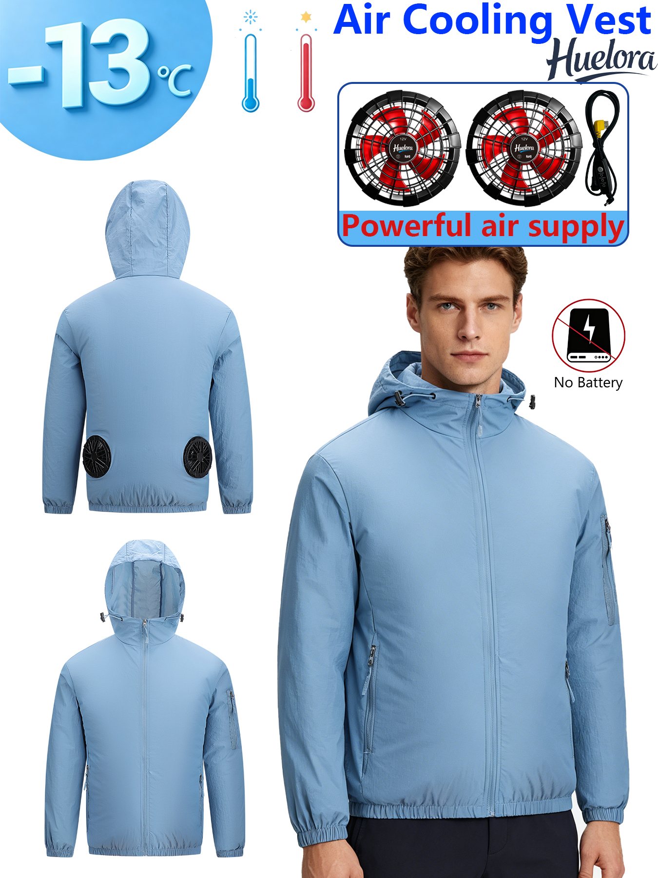 Men's Hooded USB Cooling Jacke - Fishing Hoodie avis et prix