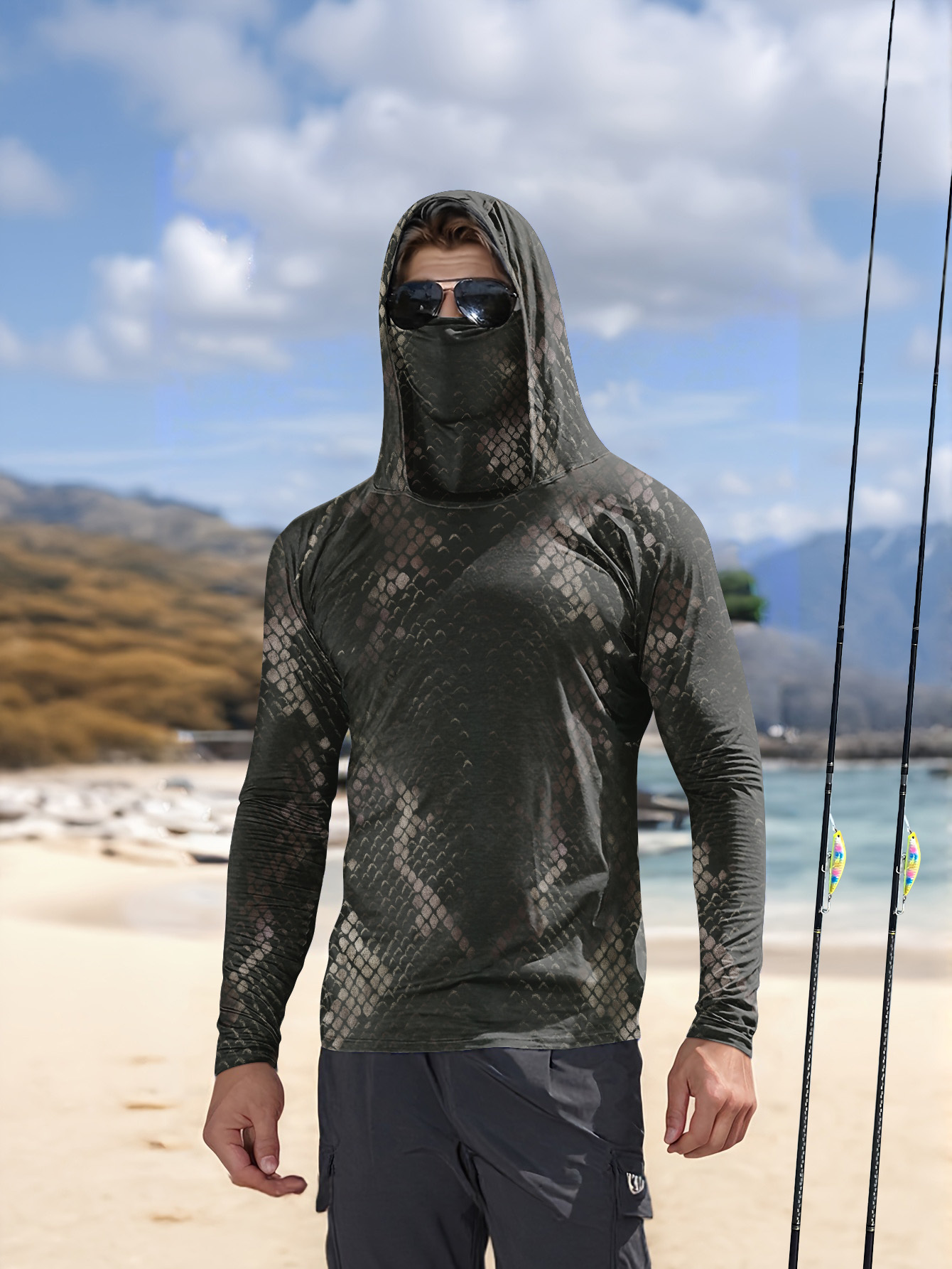 Men's Fishing Hooded Long-Slee - Fishing Shirt Uv Protection avis et prix