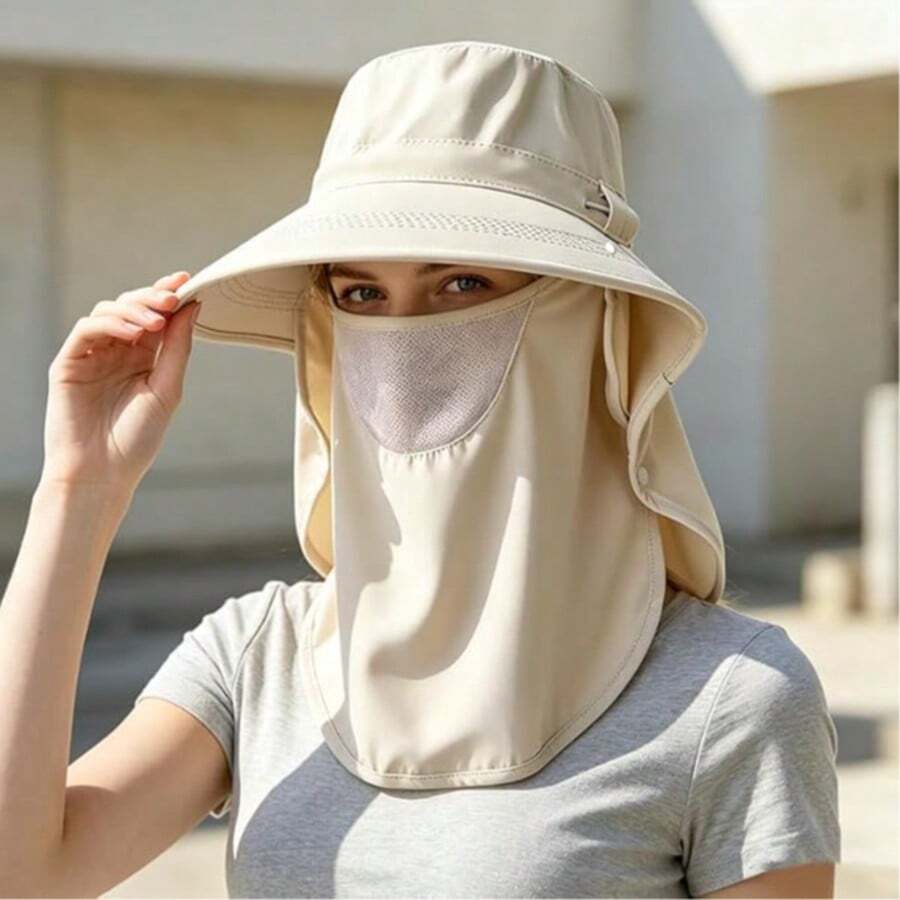 Women Wide Brim Sun Hat With F - Fishing Mask Sun Protection avis et prix