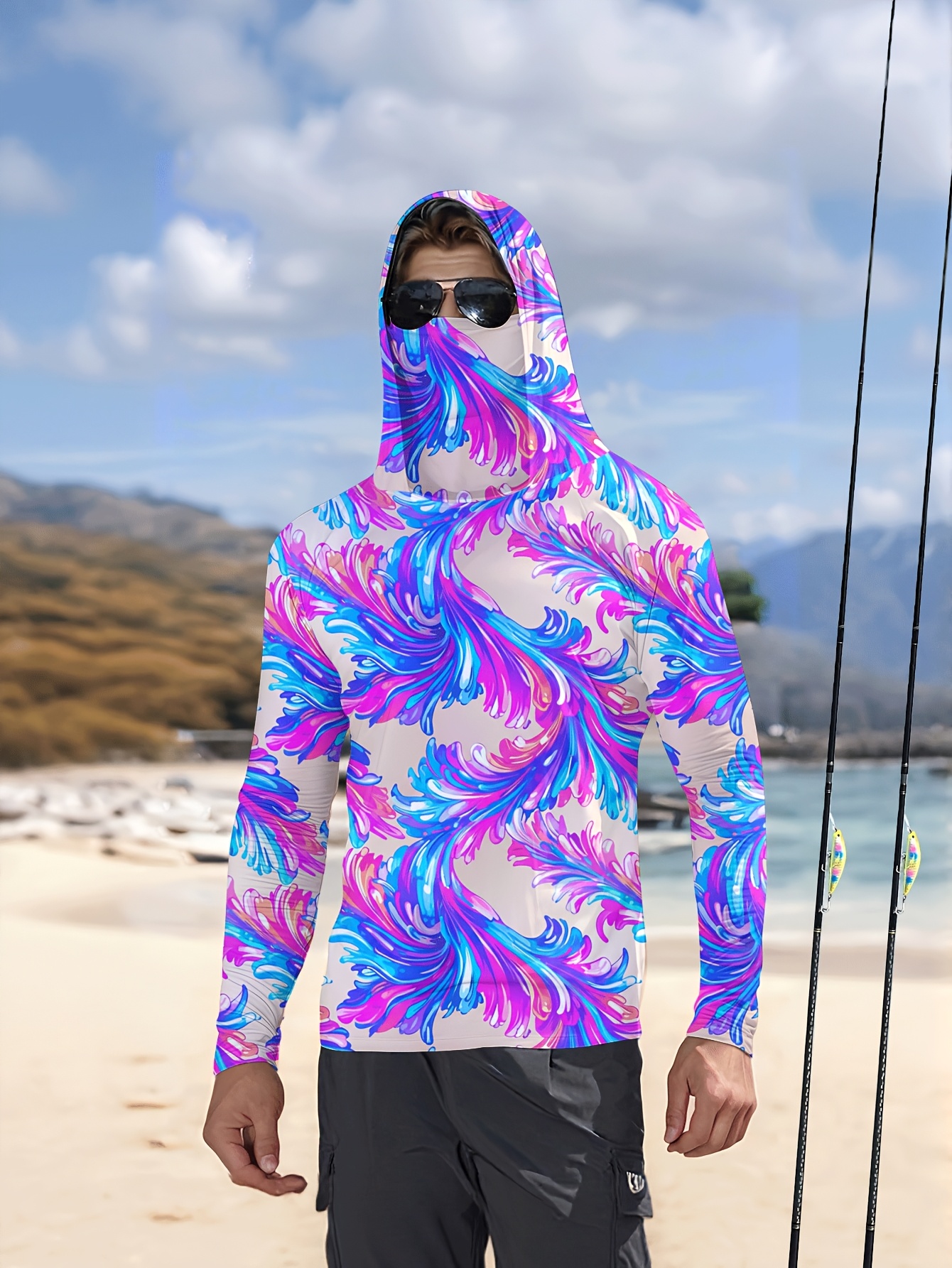 Men Hood Fishing Shirt long sl - Fishing Shirt Uv Protection avis et prix