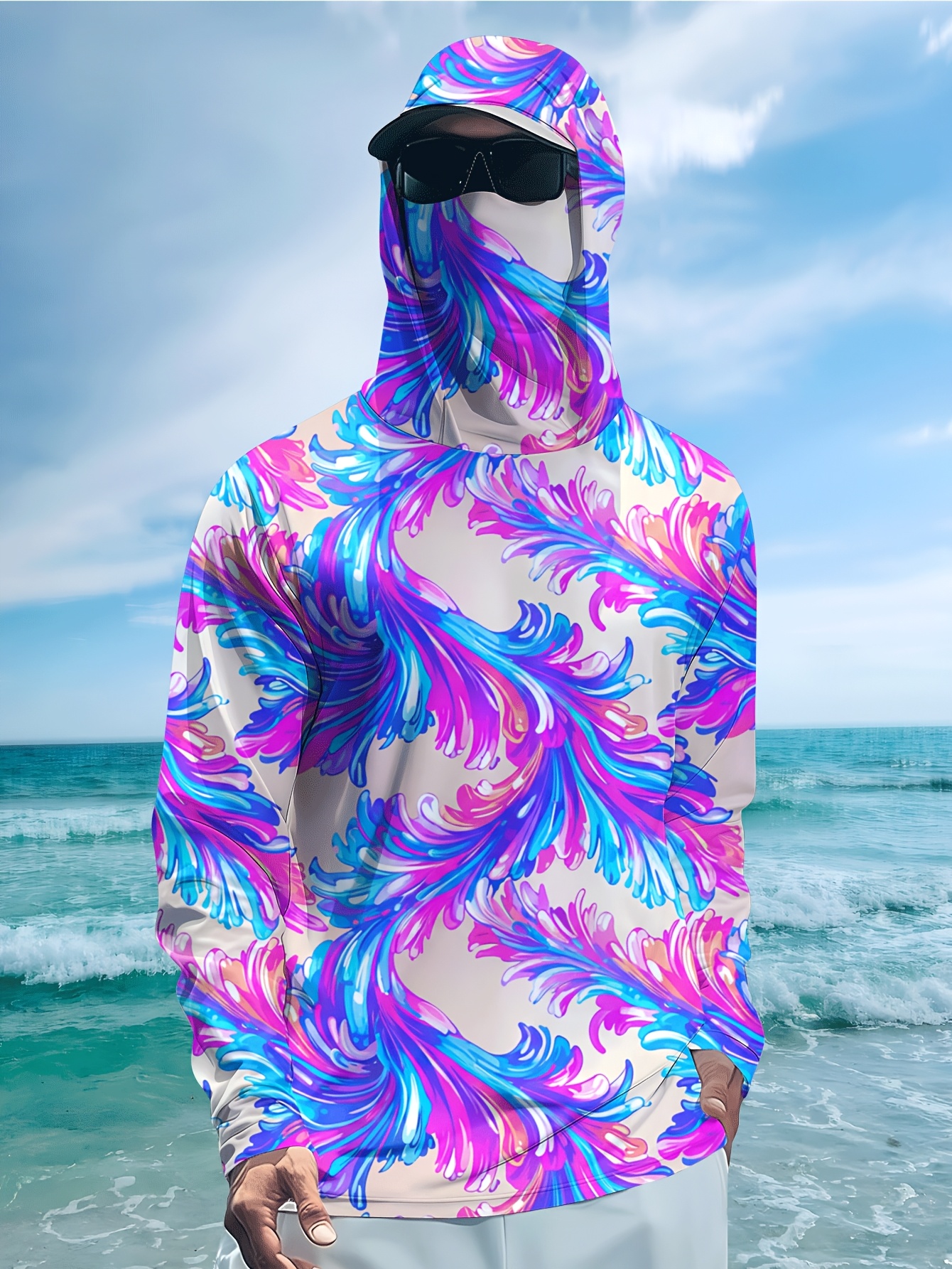 Men Hood Fishing Shirt long sl - Fishing Shirt Uv Protection avis et prix