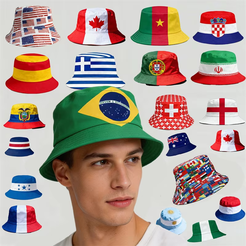 Printed National Flag Bucket H - Fishing Hat avis et prix
