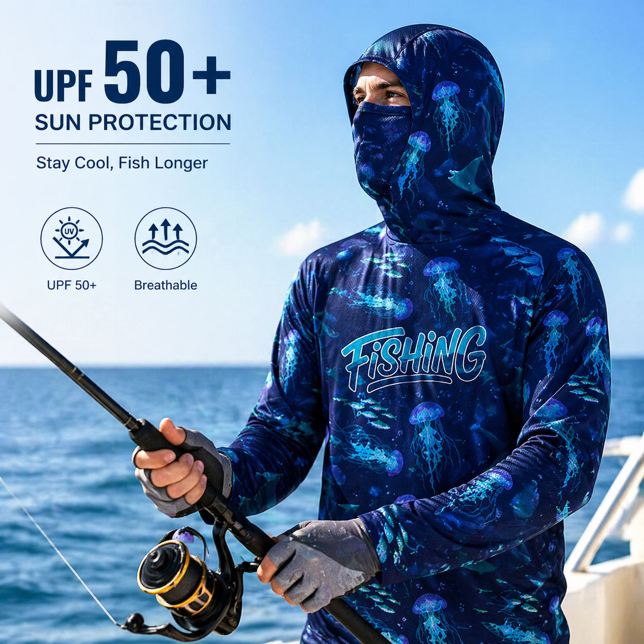 Fishing Hood Riding Tops Wear  - Fishing Hoodie avis et prix