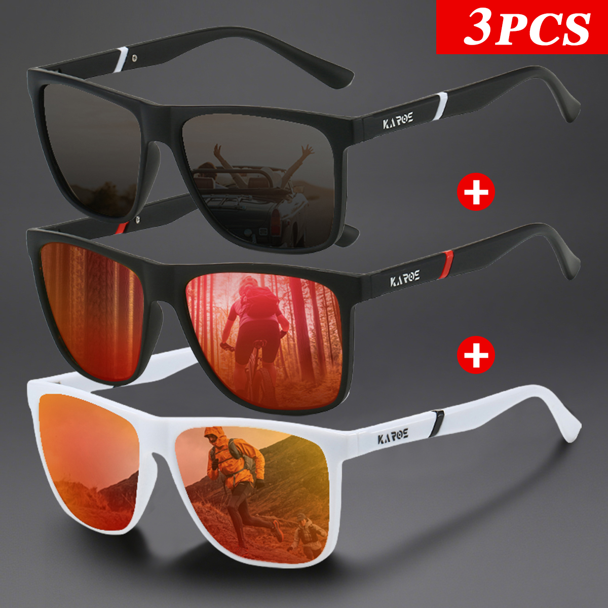 3Pcs/Set Karos Polarized Sungl - Fishing Sunglasses Polarized avis et prix