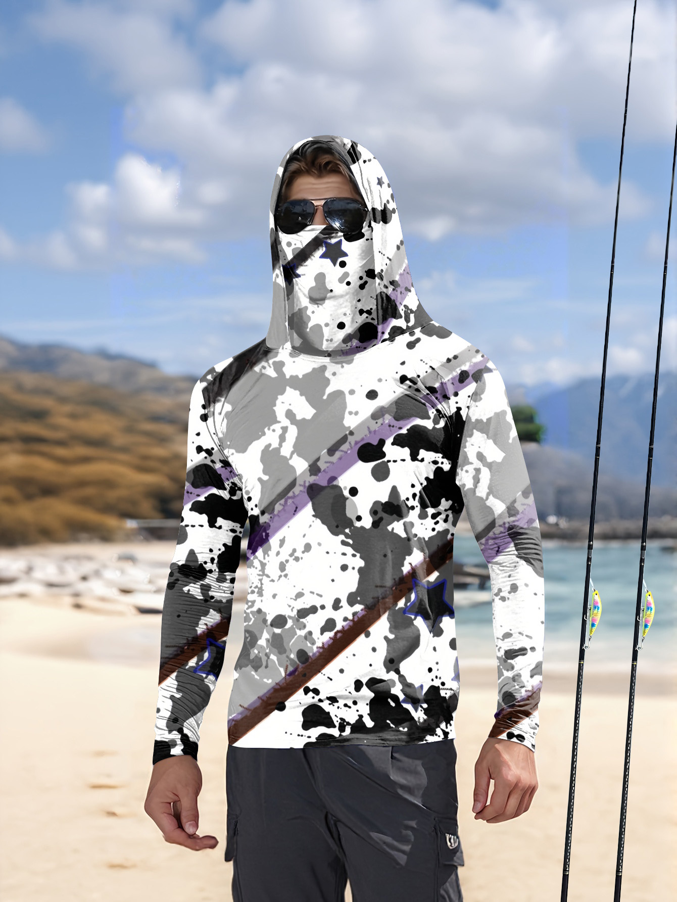 Men Hood Fishing Shirt long sl - Fishing Shirt Uv Protection avis et prix