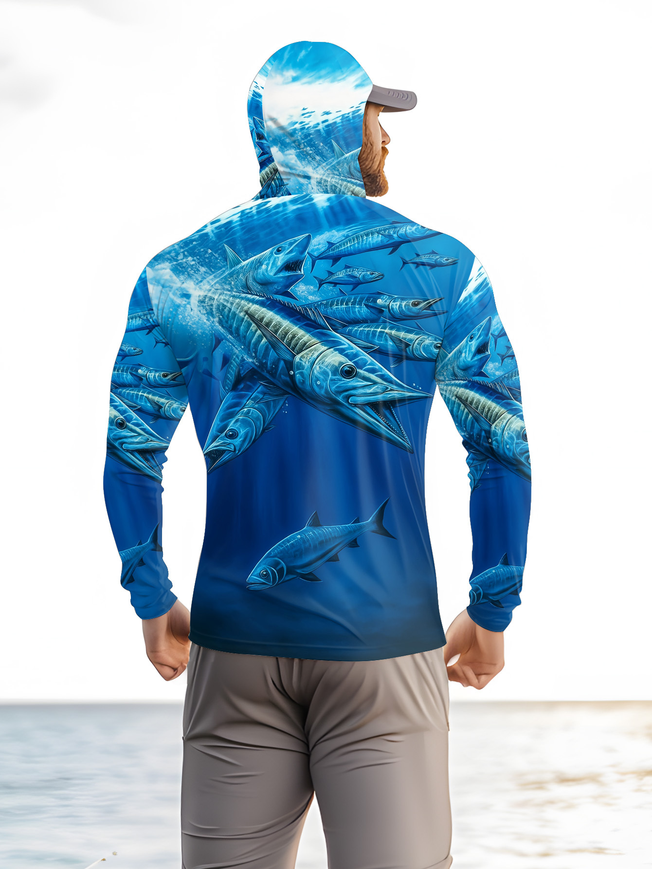 Men Hood Fishing Shirt long sl - Fishing Shirt Uv Protection avis et prix