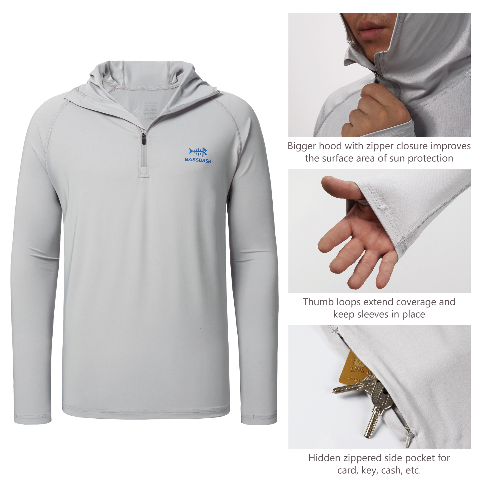 Bassdash Men’s UPF 50+ 1/4 Zip - Fishing Shirt Uv Protection avis et prix